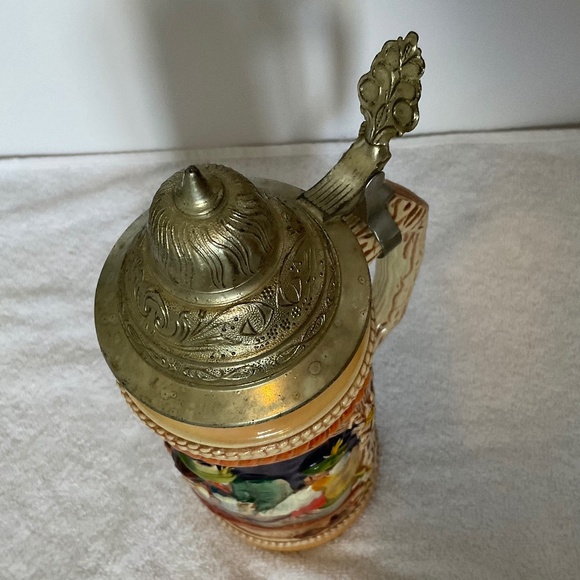 Vintage GERZ W. GERMANY 20 oz Stoneware Beer Stein with Pewter Lid - Picture 9 of 16